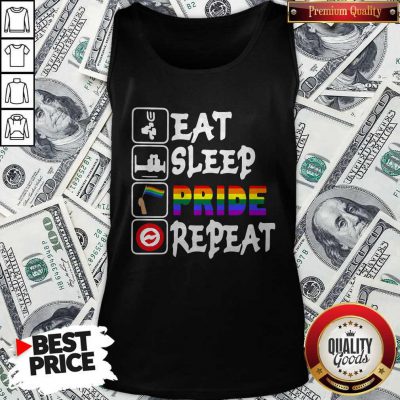 Pretty LGBT Eat Sleep Pride Repeat Tank Top