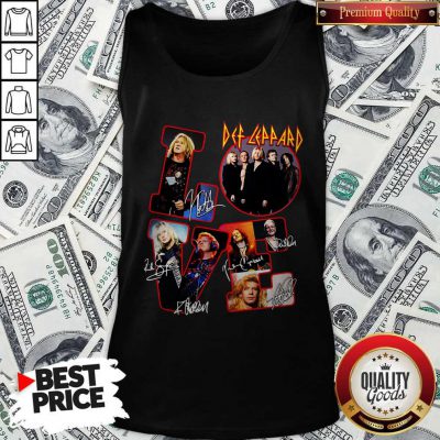 Pretty Love Def-leppard Band Members Signatures Tank Top