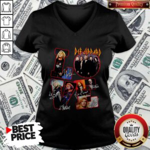 Pretty Love Def-leppard Band Members Signatures V-neck