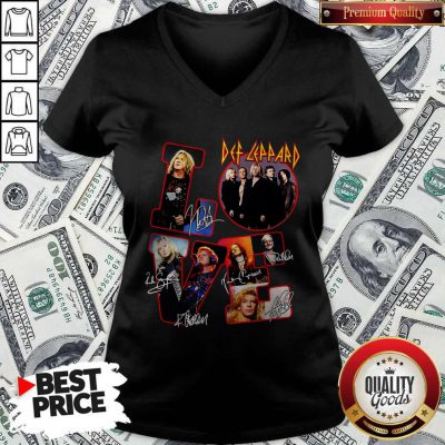 Pretty Love Def-leppard Band Members Signatures V-neck