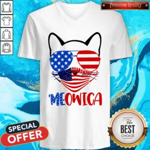 Pretty Meowica 4th Of July Merica Quarantine V-neck