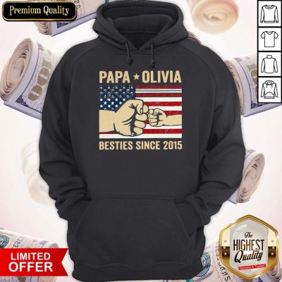 Pretty Papa Olivia Besties Since 2015 American Flag Hoodie