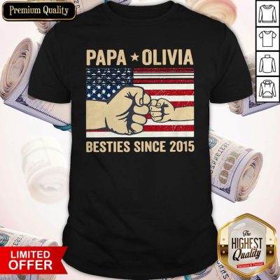 Pretty Papa Olivia Besties Since 2015 American Flag Shirt