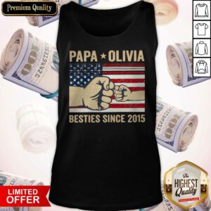 Pretty Papa Olivia Besties Since 2015 American Flag Tank Top