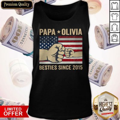 Pretty Papa Olivia Besties Since 2015 American Flag Tank Top