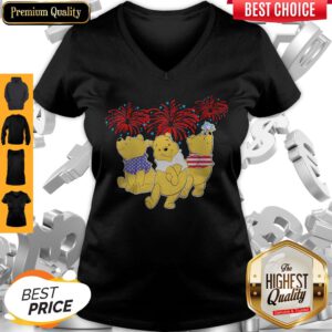 Pretty Pooh Disney Happy The 4th Of July America V-neck