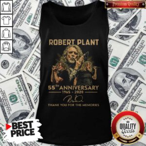 Robert Plant 55th Anniversary 1965 2020 Thank You For The Memories Signature Tank Top