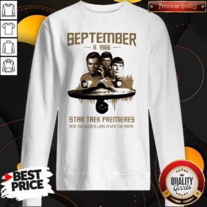 September 8 1966 Star Trek Premieres And The World Was Never The Same Sweatshirt
