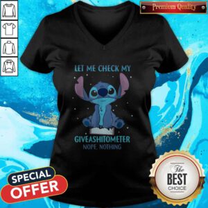 Stitch Let Me Check My Giveashitometter Nope Nothing V-neck
