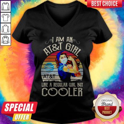 Strong Girl Mask I Am An AT And T Girl Like A Regular Girl But Cooler Vintage V-neck
