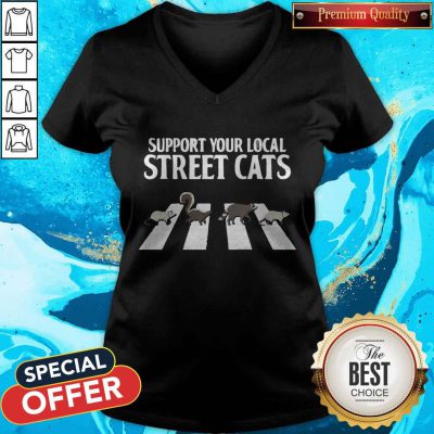 Support Your Local Street Cats Parody Racoon Skunk Opossum V-neck