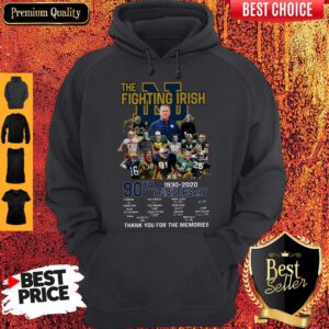 The Fighting Irish 90th Anniversary Thank You For The Memories Signature Hoodie