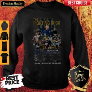 The Fighting Irish 90th Anniversary Thank You For The Memories Signature Sweatshirt