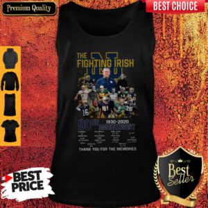 The Fighting Irish 90th Anniversary Thank You For The Memories Signature Tank Top