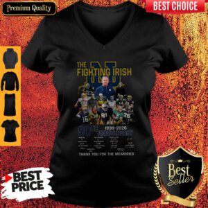 The Fighting Irish 90th Anniversary Thank You For The Memories Signature V-neck