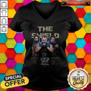 The Shield Seth Rollins Dean Ambrose Roman Reigns Signatures V-neck