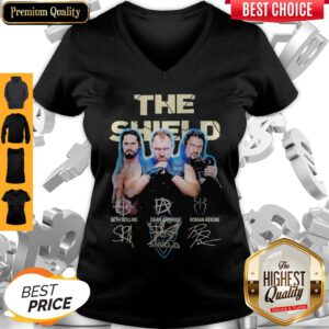 The Shield Seth Rollins Dean Ambrose Roman Reigns Signatures V-neck