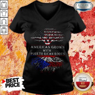 Top American Grown With Puerto Rican Roots V-neck
