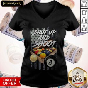 Top Billiard Shut Up And Shoot American Flag V-neck