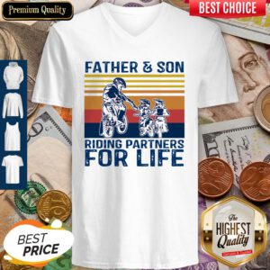 Top Father And Son Riding Partners For Life Vintage V-neck