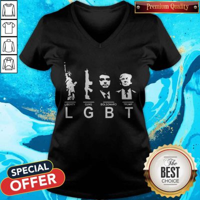 Top Liberty Guns Bolsonaro Trump LGBT V-neck