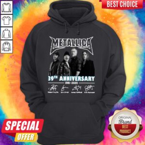 Top Metallica 39th Anniversary 1981-2020 Signatures Hoodie