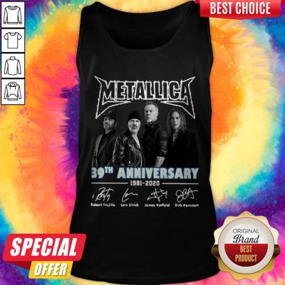 Top Metallica 39th Anniversary 1981-2020 Signatures Tank Top