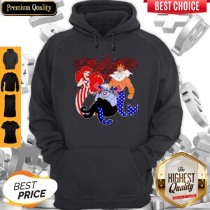 Top The Little Mermaid Happy The 4th Of July America Hoodie