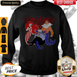 Top The Little Mermaid Happy The 4th Of July America Sweatshirt