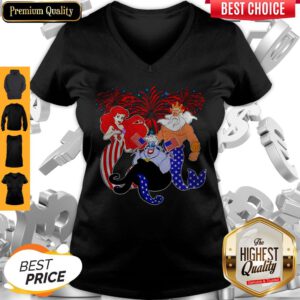 Top The Little Mermaid Happy The 4th Of July America V-neck