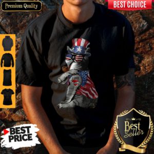Uncle Sam Cat Tattoo I Love US Happy The 4th Of July Shirt