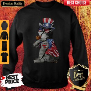 Uncle Sam Cat Tattoo I Love US Happy The 4th Of July Sweatshirt