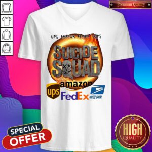 Ups Amazon Fedex Usps Suicide Squad Amazon Ups FedEx V-neck