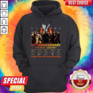 Vikings 07th Anniversary 2013 2020 Thank You For The Memories Signatures Hoodie