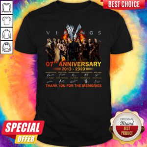Vikings 07th Anniversary 2013 2020 Thank You For The Memories Signatures Shirt