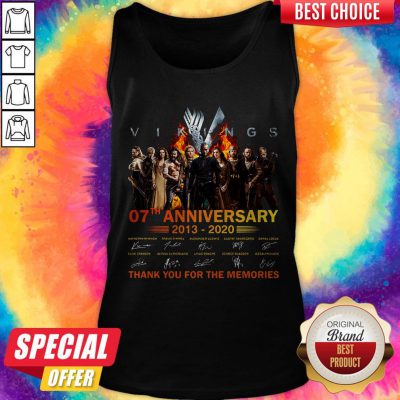 Vikings 07th Anniversary 2013 2020 Thank You For The Memories Signatures Tank Top