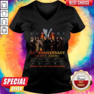 Vikings 07th Anniversary 2013 2020 Thank You For The Memories Signatures V-neck