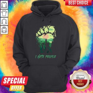 Awesome Bigfoot And Alien I Hate People Hoodie