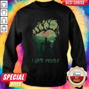 Awesome Bigfoot And Alien I Hate People Sweatshirt