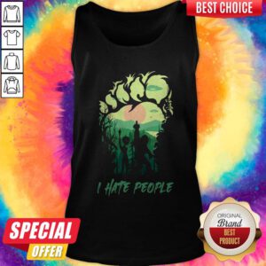 Awesome Bigfoot And Alien I Hate People Tank Top