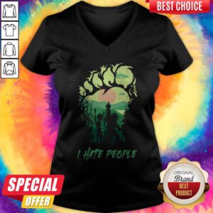 Awesome Bigfoot And Alien I Hate People V-neck