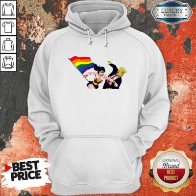 Awesome LGBT Wonder Woman Punch Trump Hoodie
