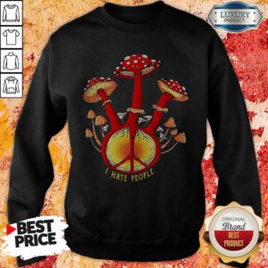 Alternative view of Colorful Hippie Mushroom I Hate People Shirt