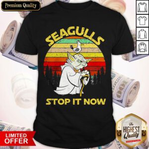 Cute Baby Yoda Seagulls Stop It Now Vintage Shirt