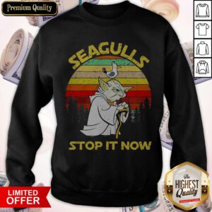 Cute Baby Yoda Seagulls Stop It Now Vintage Sweatshirt