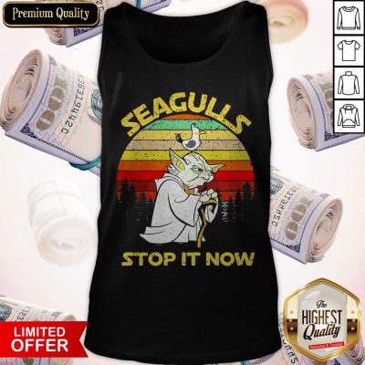 Cute Baby Yoda Seagulls Stop It Now Vintage Tank Top