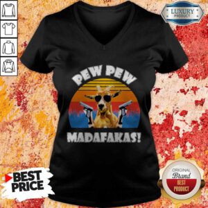 Cute Goat Pew Pew Madafakas Vintage V-neck