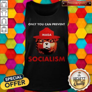 Cute Maga Bear Only You Can Prevent Socialism Tank Top