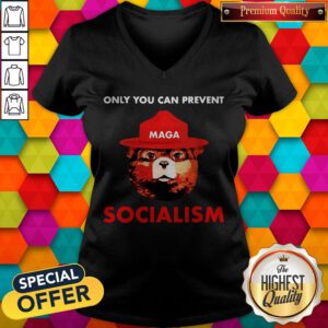 Cute Maga Bear Only You Can Prevent Socialism V-neck