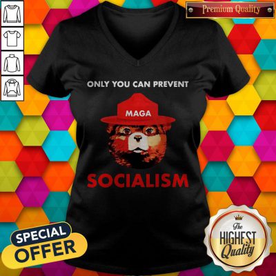 Cute Maga Bear Only You Can Prevent Socialism V-neck